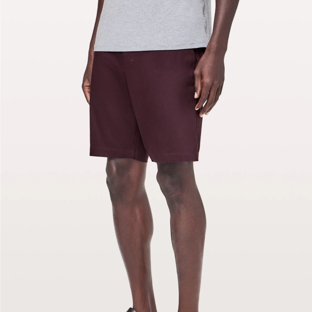 Lululemon Commission Shorts Chino Sz 36 Dark Adobe Maroon Active Outdoor Golf